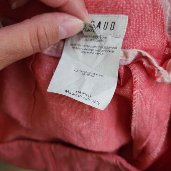 LOUIS FERAUD Women's Linen Virgin Wool Blend Straight Leg Knit Pants SIZE 12 EUC - Picture 10 of 12